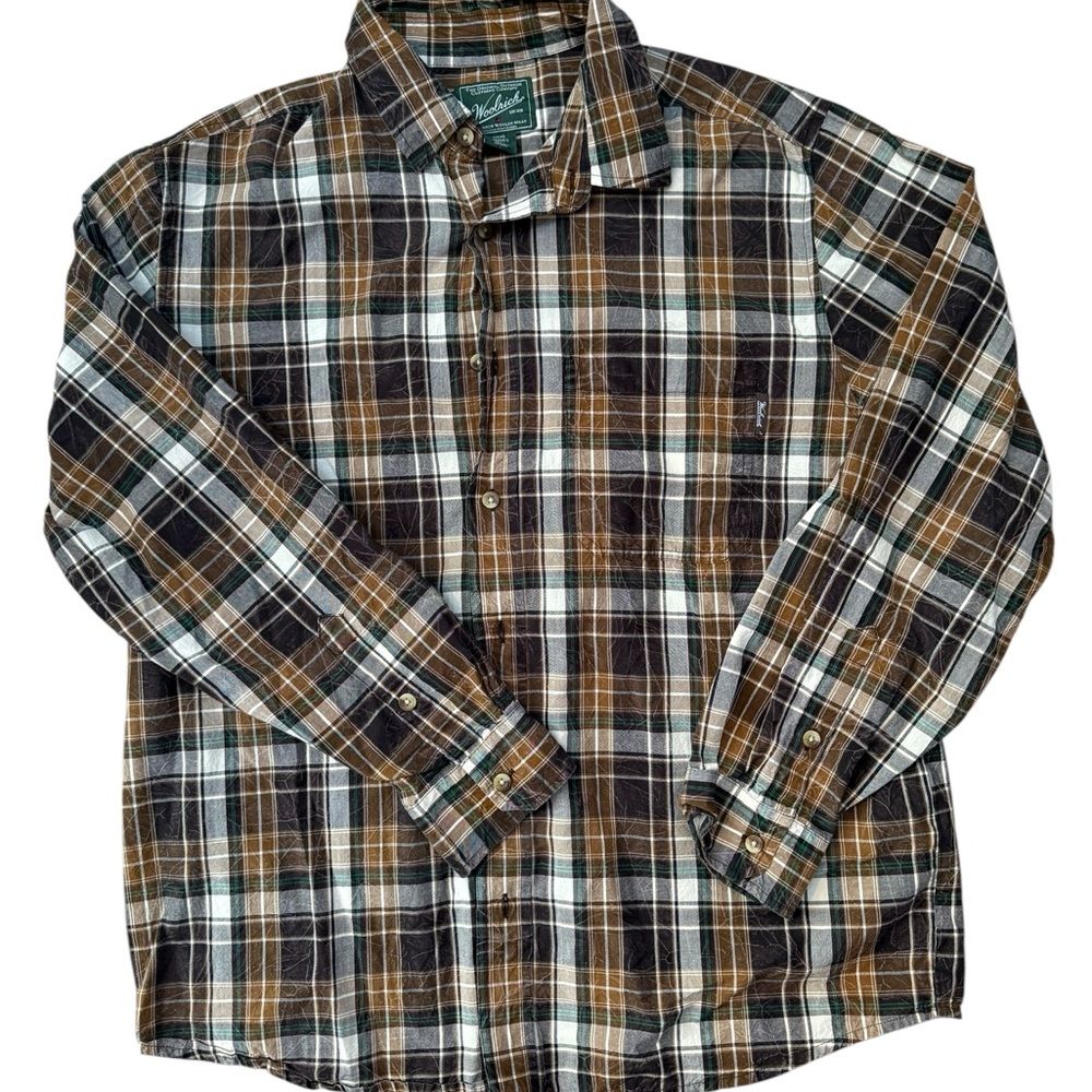 Woolrich Men's 100% Cotton Shirt - Brown and Black